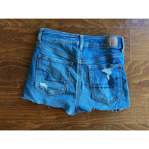 American Eagle Outfitters Jean Shorts Cut-Off High Rise Shortie 4 Distressed - Picture 8 of 8